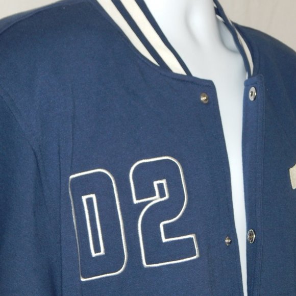 True Religion Men’s Insignia Blue HS 02 Fleece Varsity Jacket NWT - Picture 3 of 4